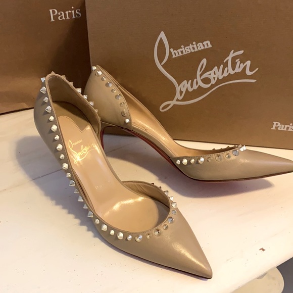 Christian Louboutin Shoes - Christian Louboutin Nude /white Gold Pumps